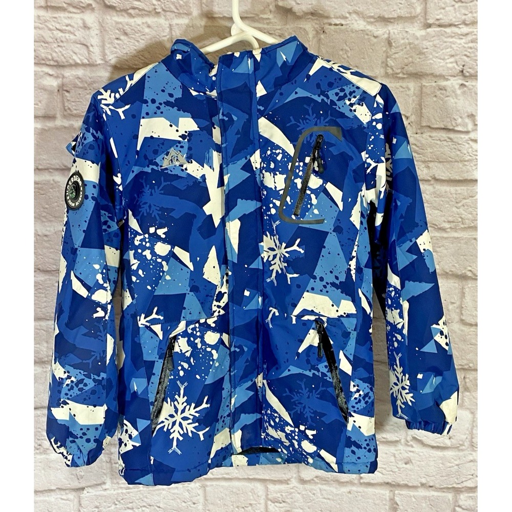 Moerdeng Snow Ski Winter Coat‎ Jacket Blue Waterproof Hooded Kids Boys Size 12
